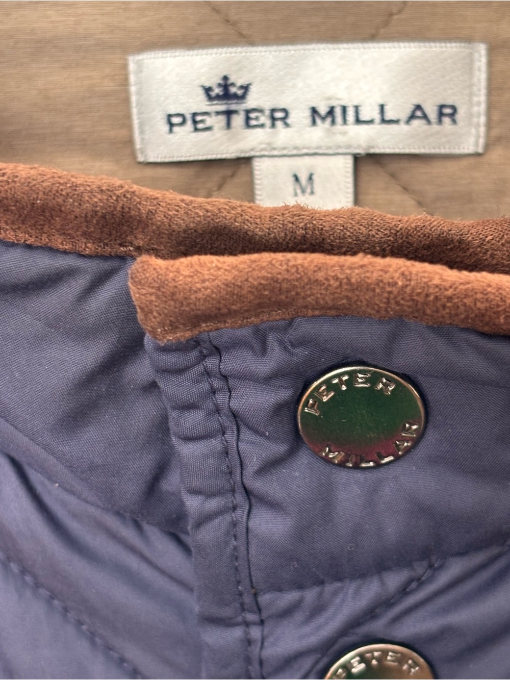 Peter Millar Suffolk Quilted Travel Coat Jacket Navy Blue Packable Men’s Medium - Picture 13 of 14